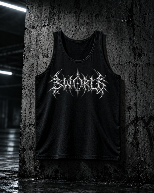 SWORLD — CHROME TANK noir, vue de face, décor industriel